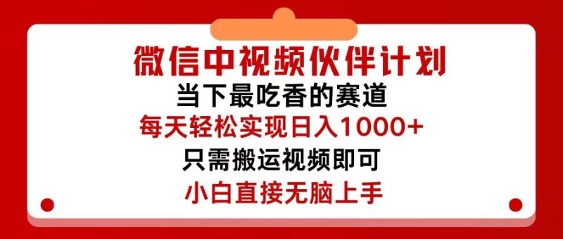 （12017期）微信中视频伙伴计划，仅靠搬运就能轻松实现日入500+，关键操作还简单，…| 网创圈