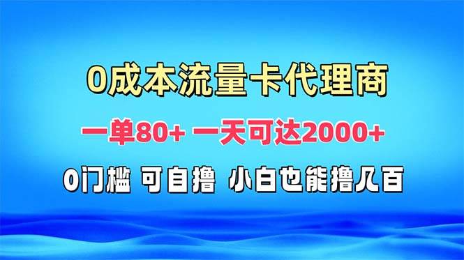 （13391期）免费流量卡代理一单80+ 一天可达2000+| 网创圈