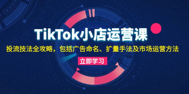 （13063期）TikTok小店运营课：投流技法全攻略，包括广告命名 扩量手法及市场运营方法| 网创圈