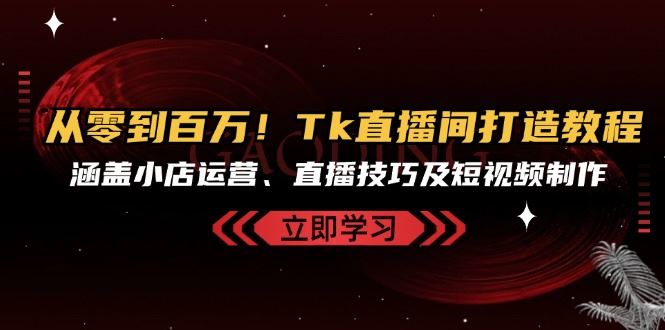 （13098期）从零到百万！Tk直播间打造教程，涵盖小店运营、直播技巧及短视频制作| 网创圈