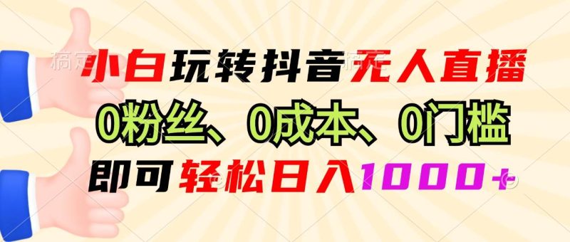 （13210期）小白玩转抖音无人直播，0粉丝、0成本、0门槛，轻松日入1000+| 网创圈