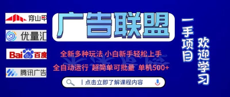 （13258期）广告联盟 全新多种玩法 单机500+  全自动运行  可批量运行| 网创圈