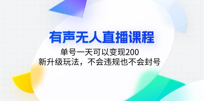 （13287期）有声无人直播课程，单号一天可以变现200，新升级玩法，不会违规也不会封号| 网创圈
