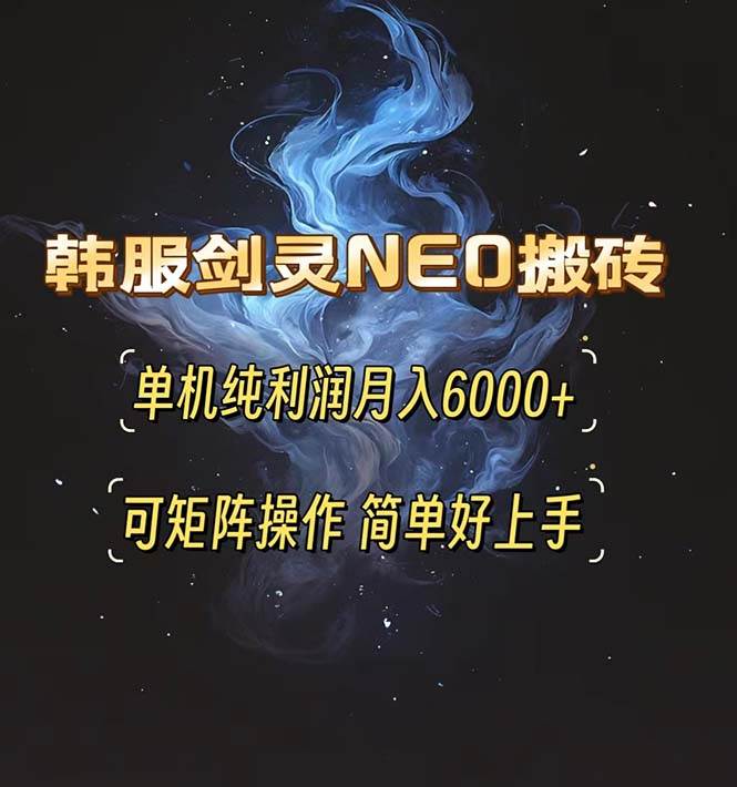 （13435期）韩服剑灵NEO搬砖攻略，单机纯利润月入6000+ 可矩阵操作，简单好上手。| 网创圈