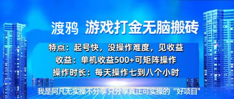 （13501期）韩国知名游戏打金无脑搬砖单机收益500+| 网创圈