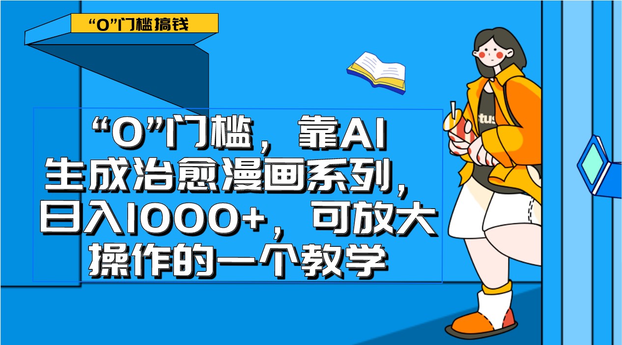0门槛，靠AI生成治愈漫画系列，日入1000+，可放大操作的一个教学| 网创圈