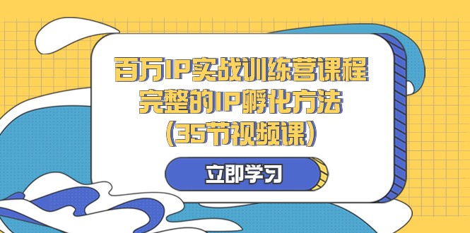 百万IP实战训练营课程，完整的IP孵化方法（35节视频课）| 网创圈