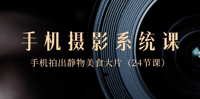 0基础手机摄影系统课，手机拍出静物美食大片（24节课）| 网创圈