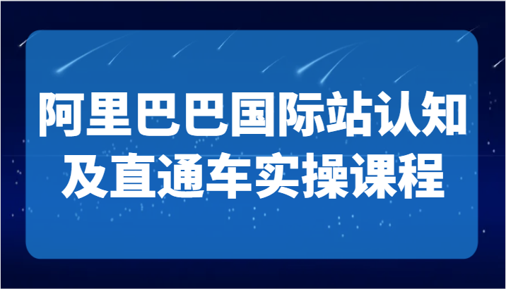 阿里巴巴国际站认知及直通车实操课-国际地产逻辑、国际站运营定位、TOP商家运营思路| 网创圈