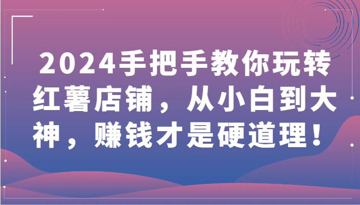 2024手把手教你玩转红薯店铺，从小白到大神，赚钱才是硬道理！| 网创圈