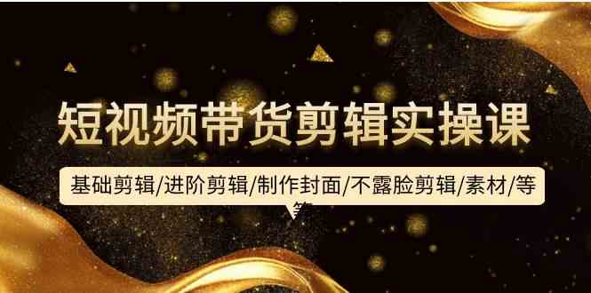 短视频带货剪辑实操课：基础剪辑/进阶剪辑/制作封面/不露脸剪辑/素材/等等| 网创圈