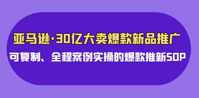 亚马逊30亿大卖爆款新品推广，可复制、全程案例实操的爆款推新SOP| 网创圈