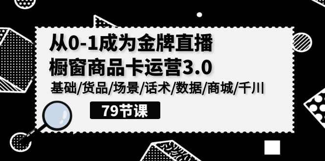 0-1成为金牌直播橱窗商品卡运营3.0，基础/货品/场景/话术/数据/商城/千川| 网创圈