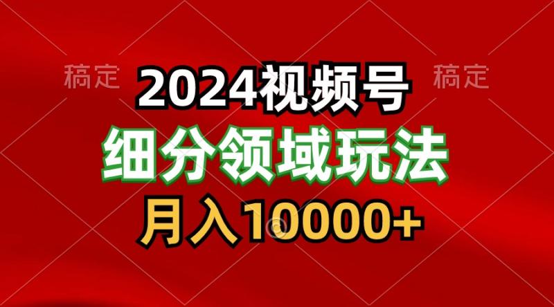 2024视频号分成计划细分领域玩法，每天5分钟，月入1W+| 网创圈