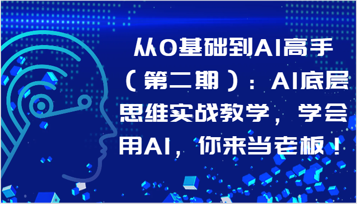 从0基础到AI高手（第二期）：AI底层思维实战教学，学会用AI，你来当老板！| 网创圈