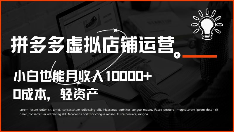 多多虚拟项目运营，小白也能月收入10000+| 网创圈