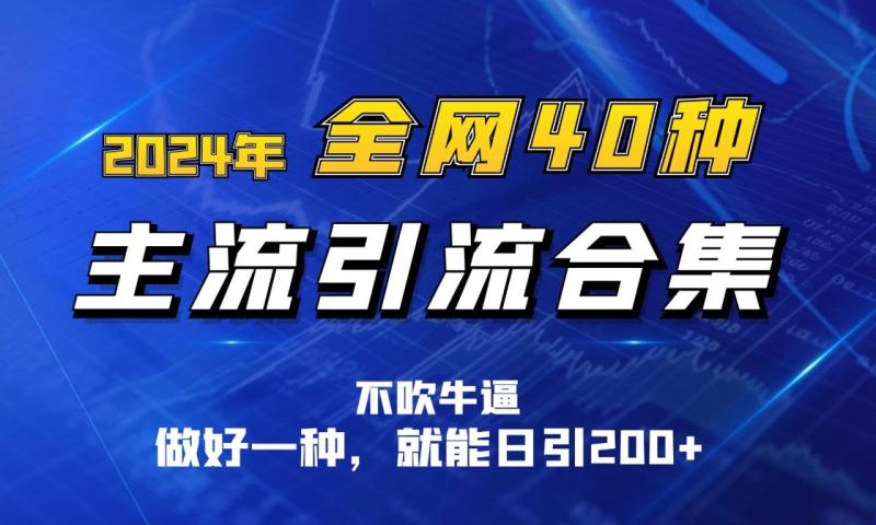 2024年全网40种暴力引流合计，做好一样就能日引100+| 网创圈