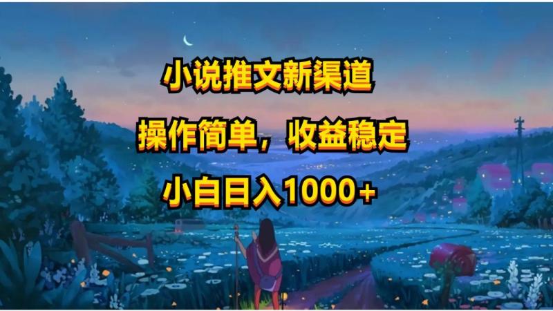 小说推文新玩法，操作简单，收益稳定，日入1000+| 网创圈