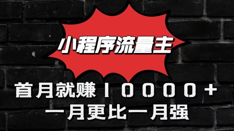 小程序流量主首月就赚10000+，一月更比一月强！小本创业首选| 网创圈