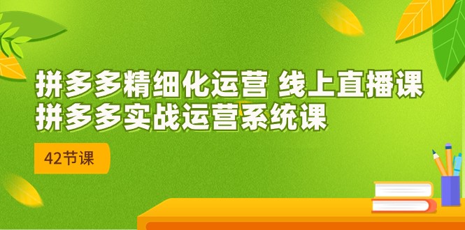 拼多多精细化运营 线上直播课：拼多多实战运营系统课（更新47节）| 网创圈