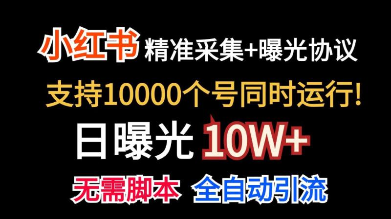 价值10万！小红书自动精准采集＋日曝光10w＋| 网创圈