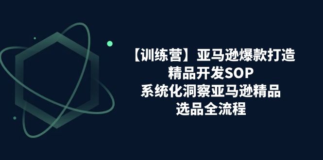 亚马逊爆款打造之精品开发SOP【训练营】，系统化洞察亚马逊精品选品全流程| 网创圈