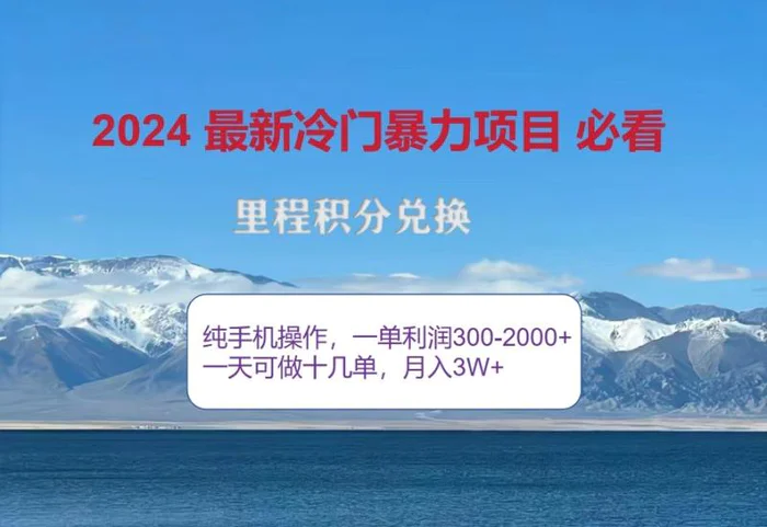 2024惊爆冷门暴利，里程积分最新玩法，高爆发期，一单300+—2000+| 网创圈