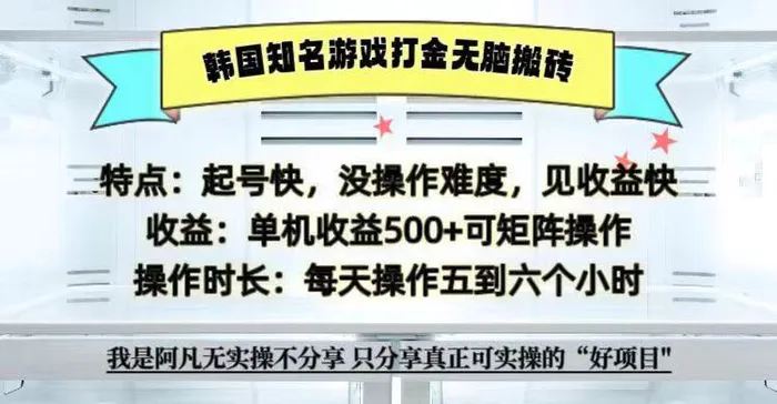 全网首发海外知名游戏打金无脑搬砖单机收益500+  即做！即赚！当天见收益！| 网创圈