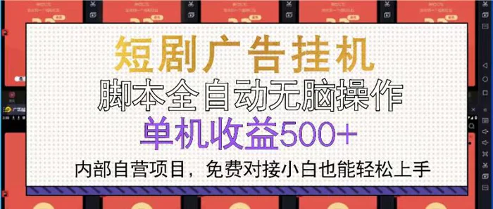 （13540期）短剧广告全自动挂机 单机单日500+小白轻松上手| 网创圈