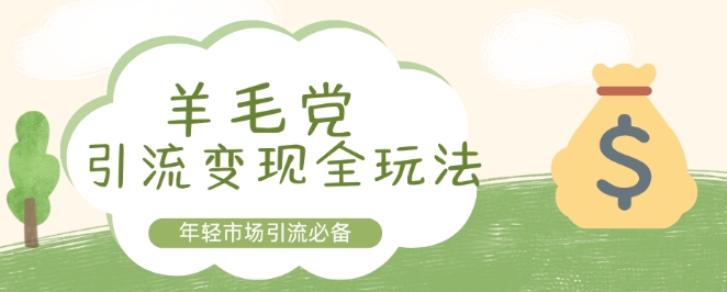 羊毛党引流变现全玩法，年轻市场引流必备| 网创圈