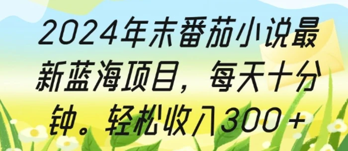 2024年末番茄小说最新蓝海项目，每天十分钟，轻松收入3张| 网创圈