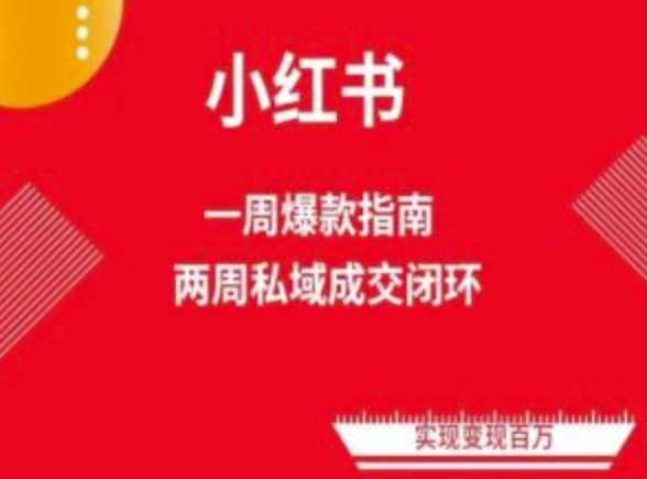 爆款小红书免费流量体系课程(两周变现)，小红书电商教程| 网创圈