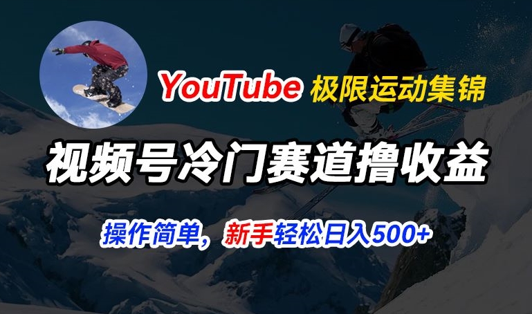 视频号冷门赛道撸收益，YouTube搬运极限运动集锦，暴力起号，操作简单流量高，轻松日入5张| 网创圈
