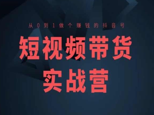 短视频带货实战营(高阶课)，从0到1做个赚钱的抖音号| 网创圈