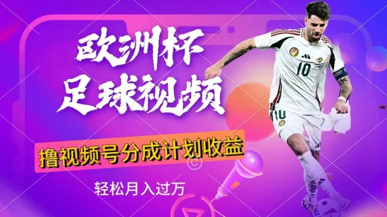 利用欧洲杯足球视频，撸分成计划收益，每天只需一个小时，保底月入过w，新手小白轻松上手| 网创圈
