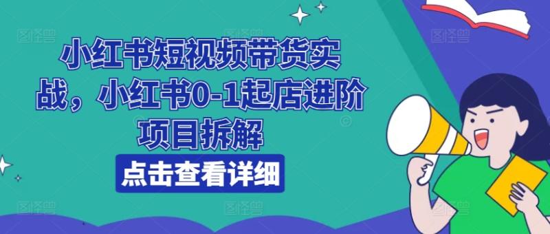 小红书短视频带货实战，小红书0-1起店进阶项目拆解| 网创圈
