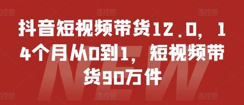 抖音短视频带货12.0，14个月从0到1，短视频带货90万件| 网创圈