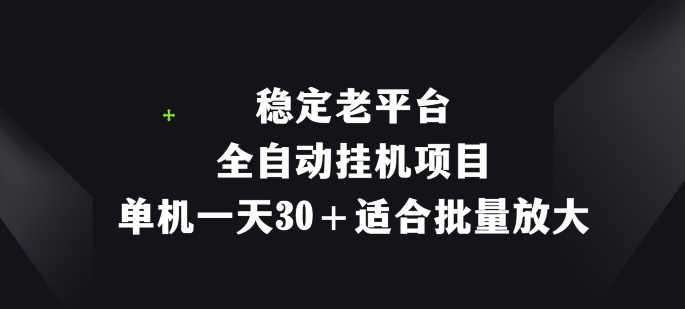稳定老平台，全自动挂机项目，单机一天30+适合批量放大| 网创圈