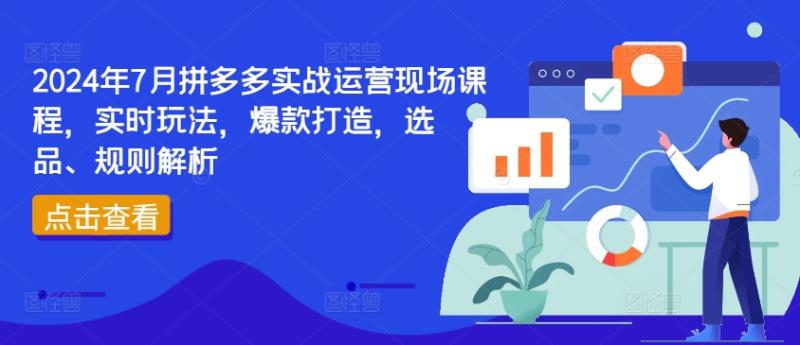2024年7月拼多多实战运营现场课程，实时玩法，爆款打造，选品、规则解析| 网创圈