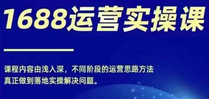 1688实操运营课，零基础学会1688实操运营，电商年入百万不是梦| 网创圈