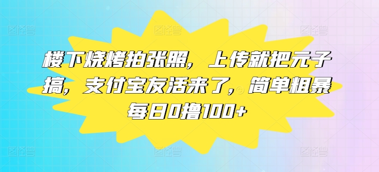 楼下烧烤拍张照，上传就把元子搞，支付宝友活来了，简单粗暴每日0撸100+| 网创圈