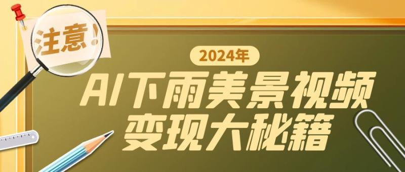 一键生成AI下雨美景视频，零基础打造1700万播放神作，手把手教你变现秘籍| 网创圈