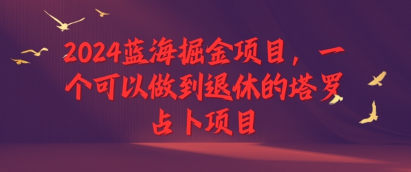 2024蓝海掘金项目，一个可以做到退休的塔罗占卜项目| 网创圈
