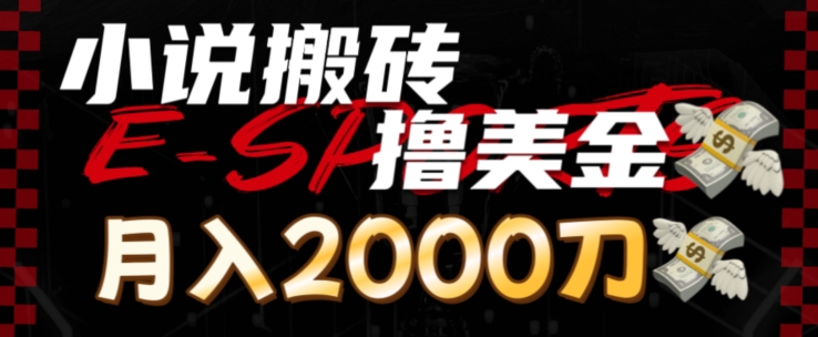 小说搬砖撸美刀，月入2000刀| 网创圈
