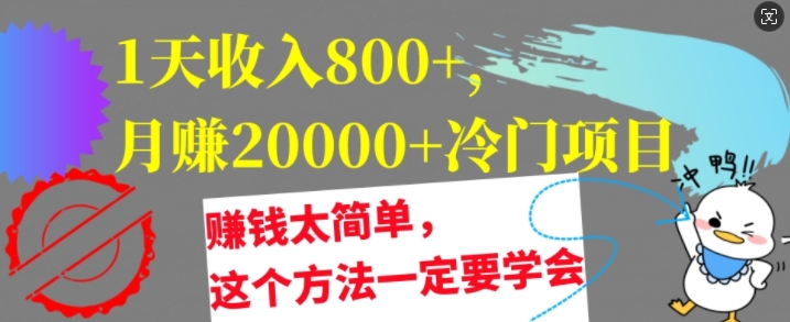 1天收入8张，月赚2w+冷门项目，赚钱太简单，这个方法一定要学会【干货】| 网创圈