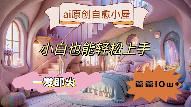 ai原创治愈小屋，小白也能轻松上手，一发即火，篇篇10w+| 网创圈