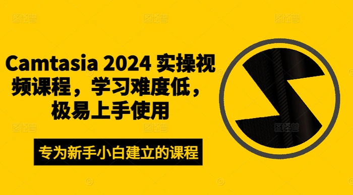 Camtasia 2024 实操视频课程，学习难度低，极易上手使用| 网创圈