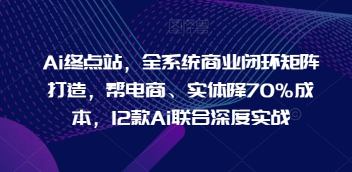 Ai终点站，全系统商业闭环矩阵打造，帮电商、实体降70%成本，12款Ai联合深度实战【0906更新】| 网创圈