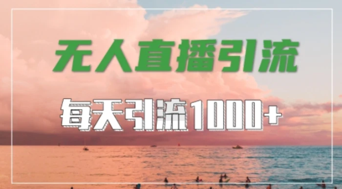 抖音快手视频号全平台通用，无人直播引流法，超暴力引流1000+高质量精准创业粉| 网创圈