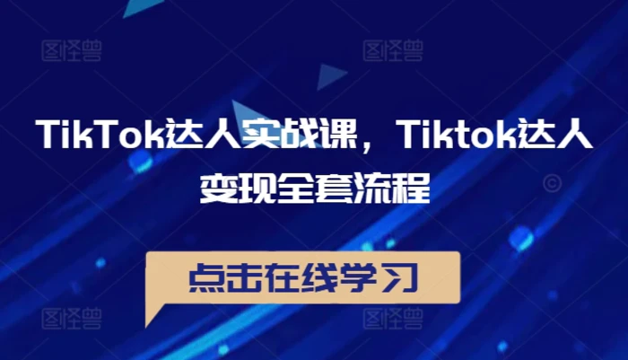TikTok达人实战课，Tiktok达人变现全套流程| 网创圈